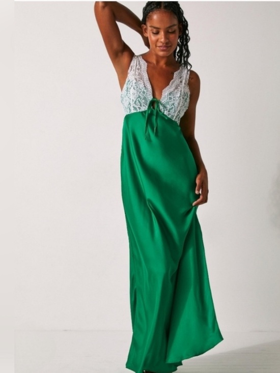 Free People Dresses & Skirts - Free People Countryside Maxi Slip Dress green SMALL NWT